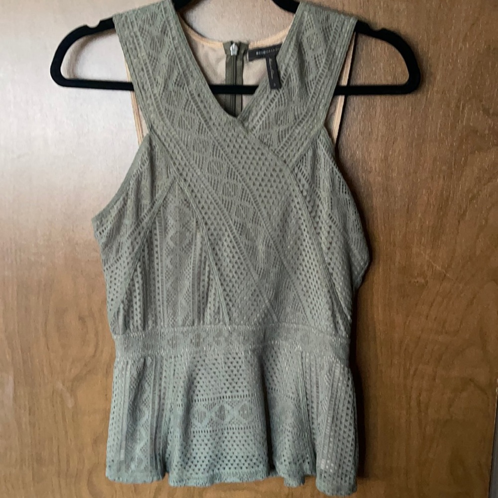 BCBG Peplum Lace Tank- Size Small